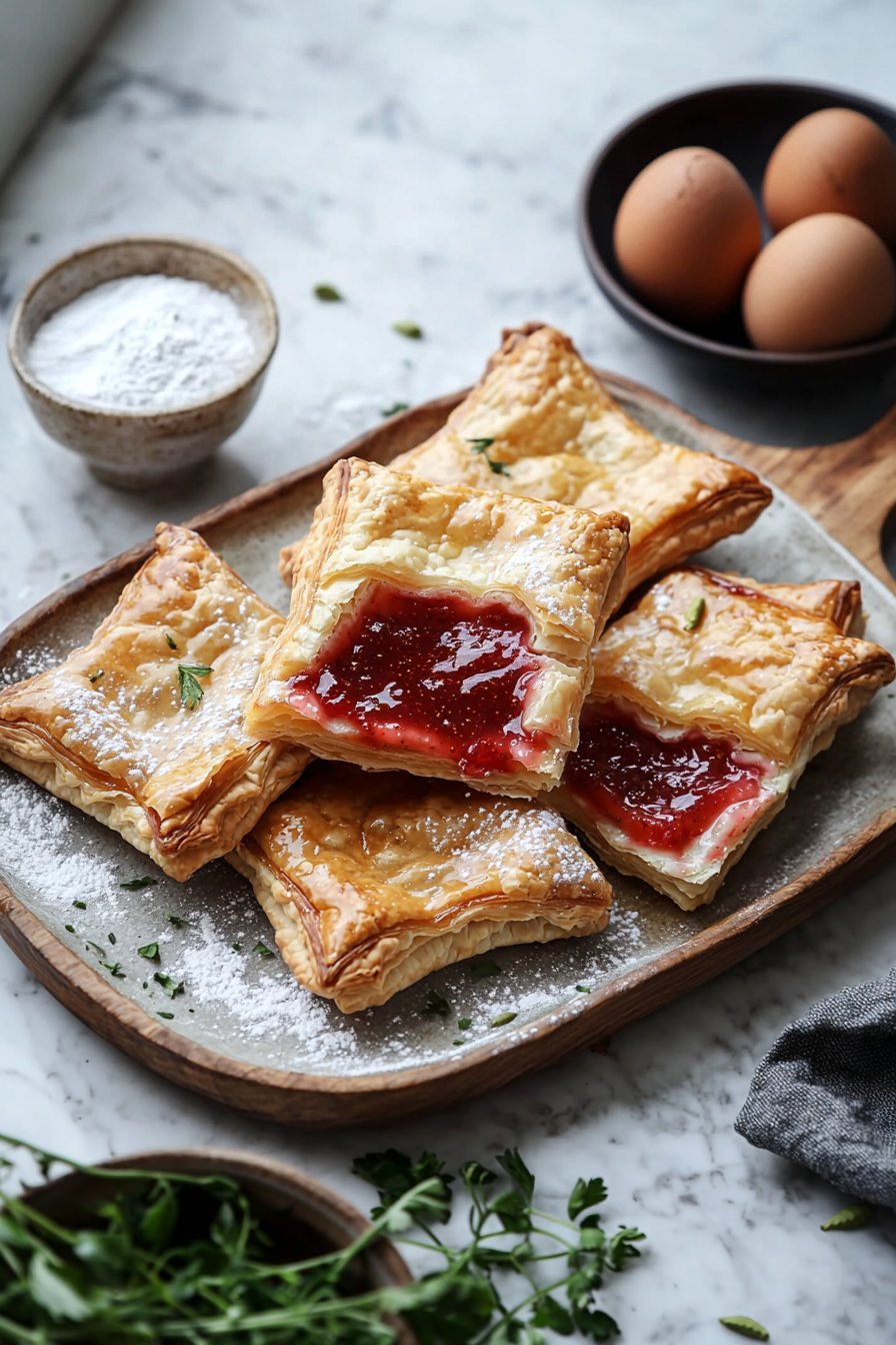 Erdbeere Kardamom Blätterteig Pop-Tarts