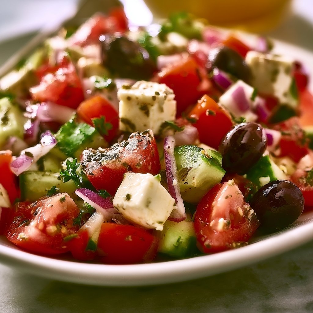 Mediterraner griechischer Salat (Horiatiki-Salat)