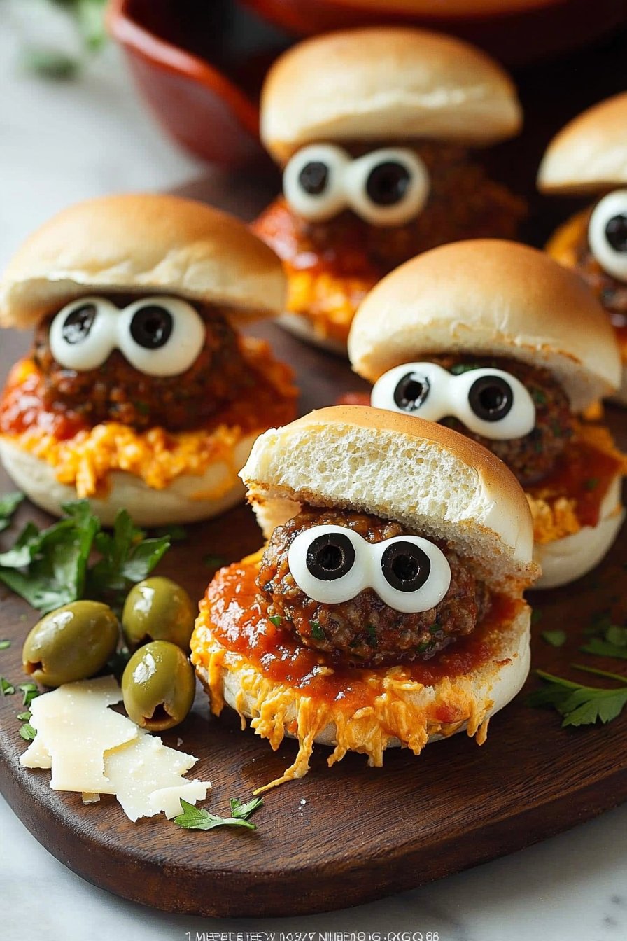 Monster Meatball Sliders for Halloween