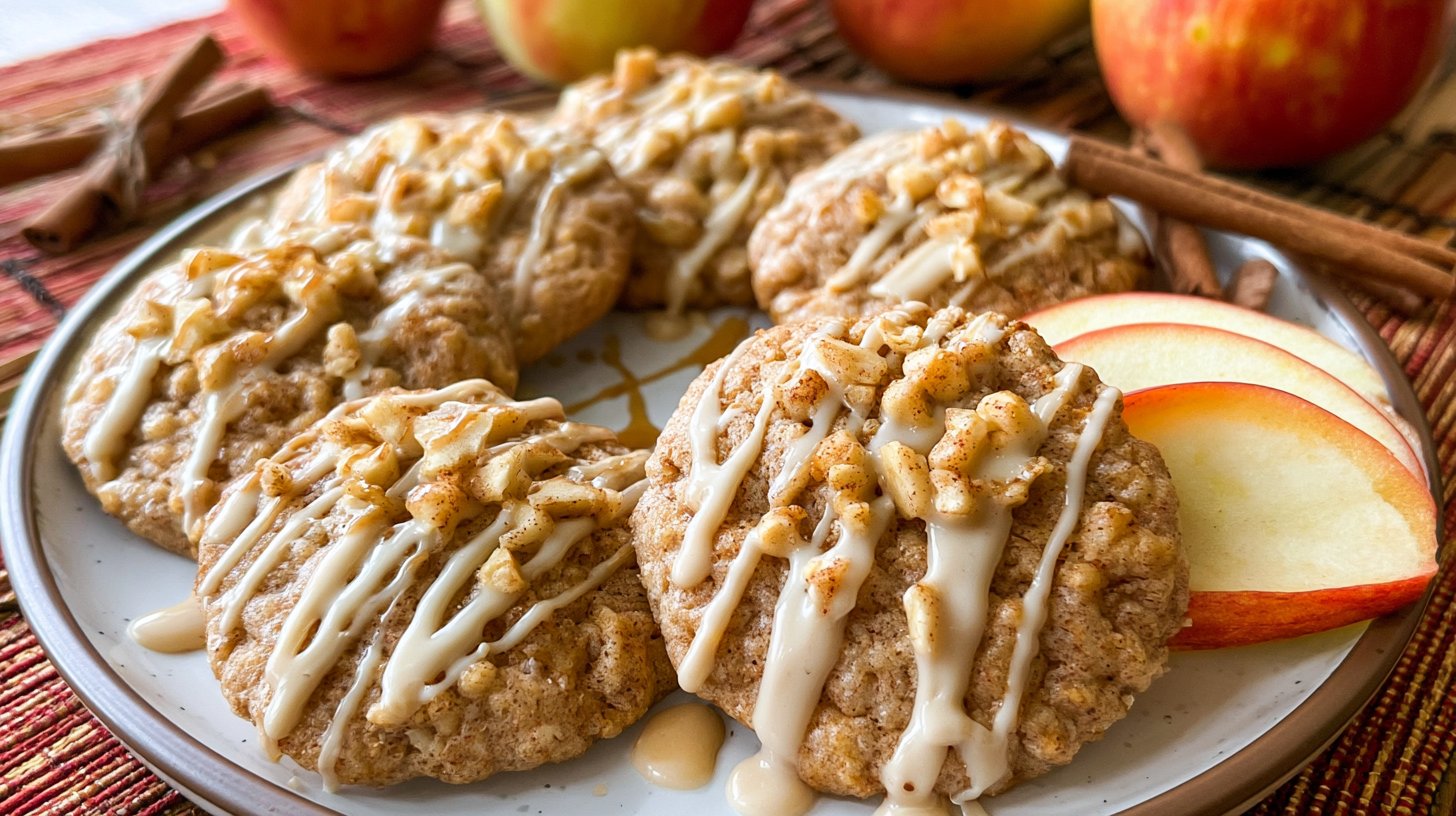 Apple Cinnamon Cookies with Maple Glaze