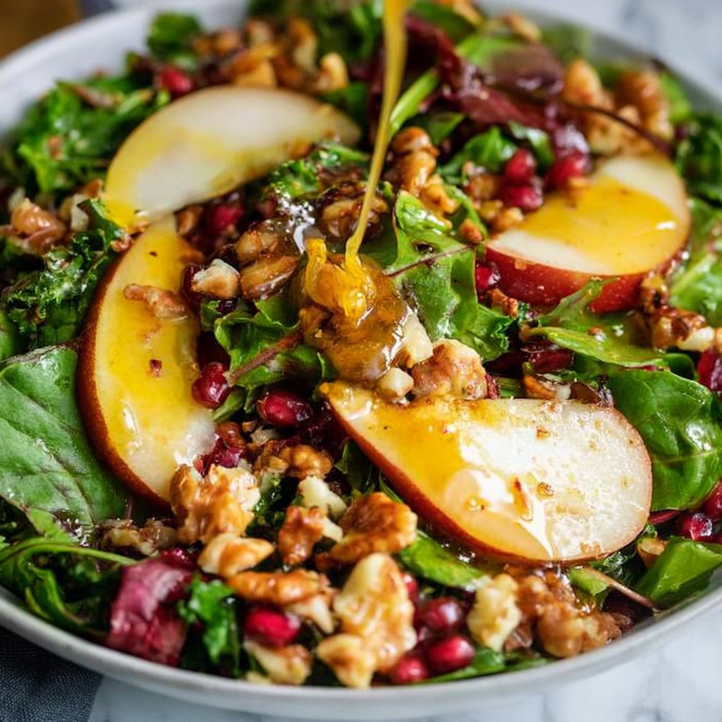 Autumn Kale, Pear, and Toasted Walnut Salad