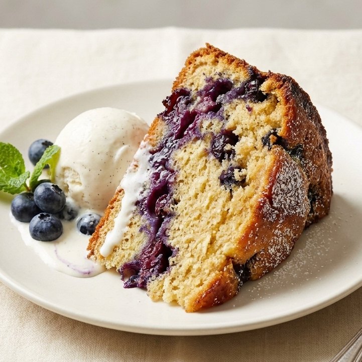 5 Ingredient Blueberry Skillet Dump Cake