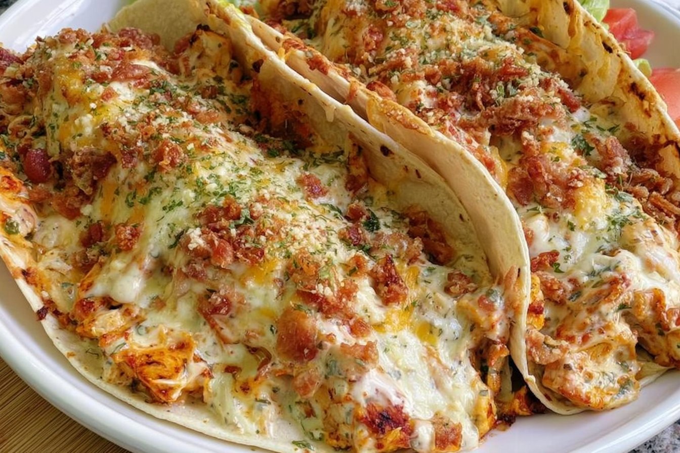 Baked Chicken Bacon Ranch Tacos