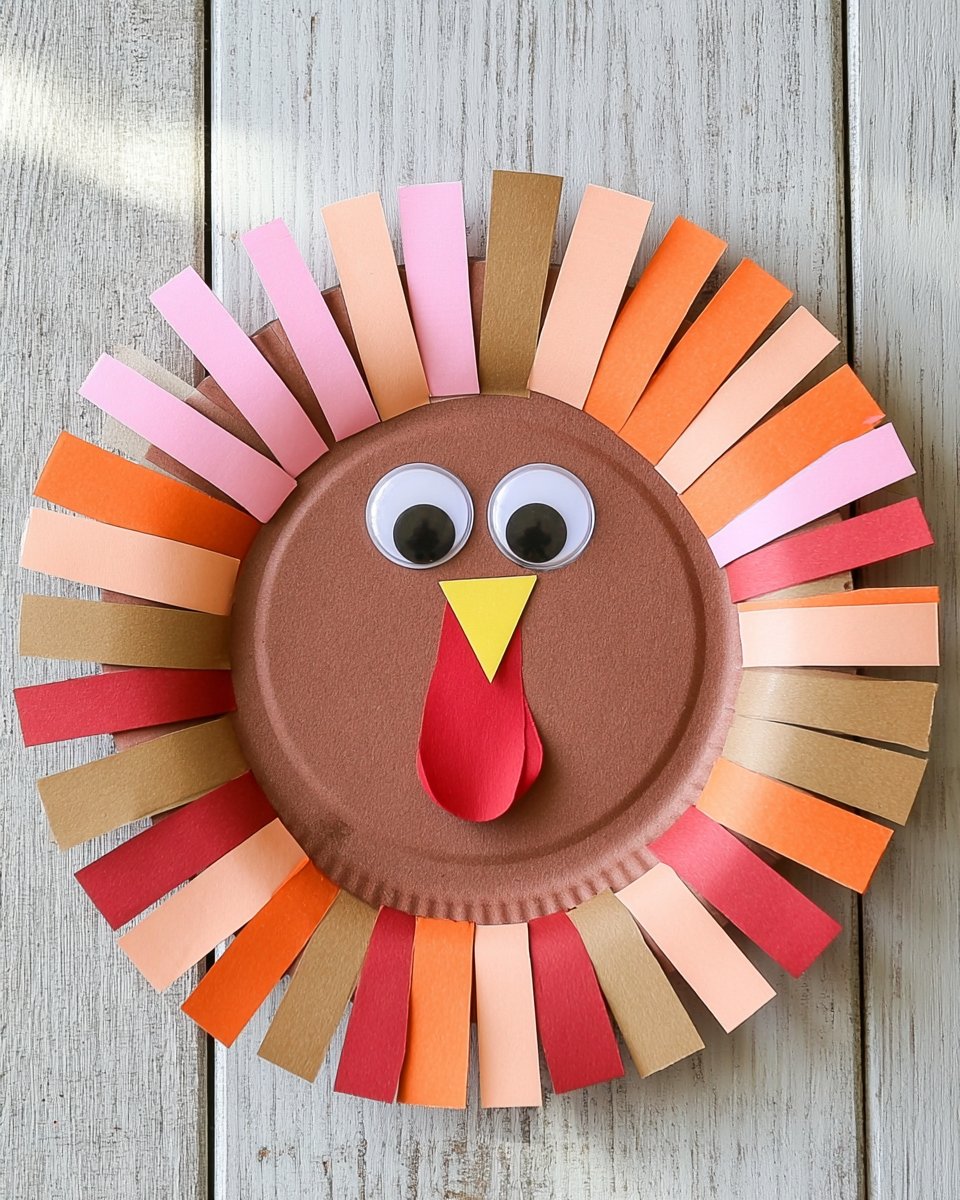 Paper Plate Thanksgiving Turkey Wreath - I Heart Crafty Things