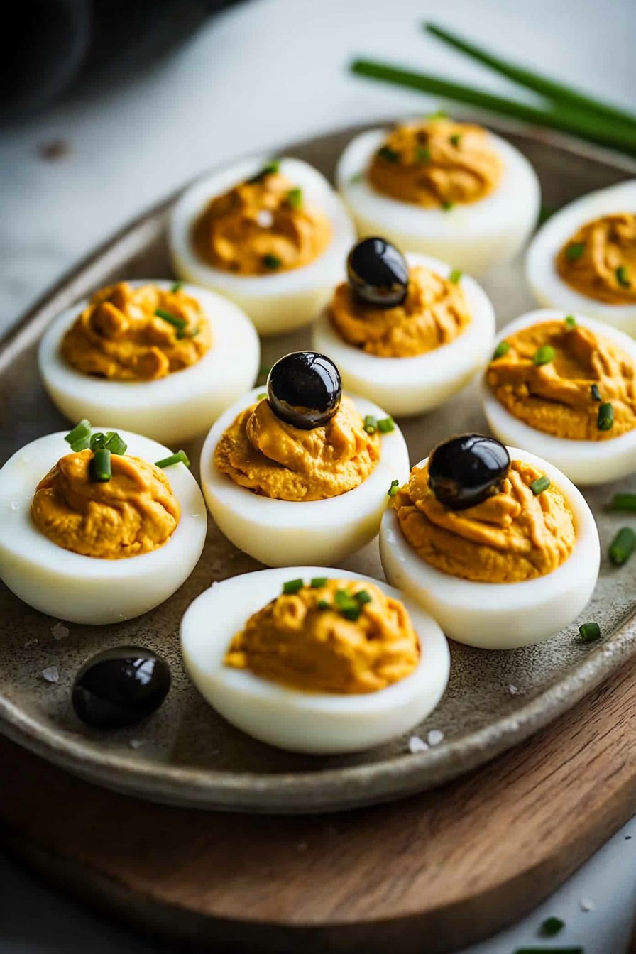 Pumpkin Deviled Eggs for Halloween