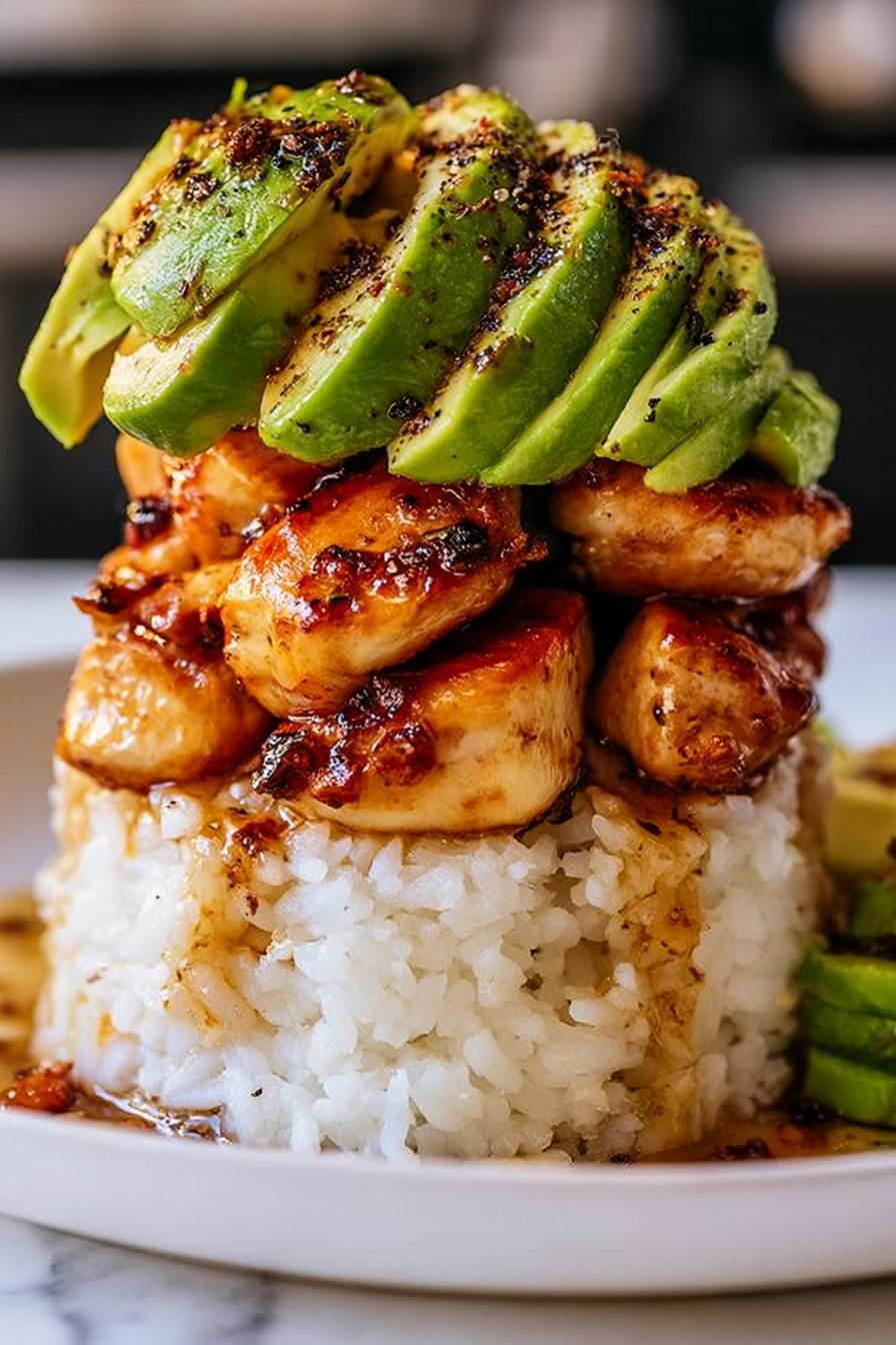 Honey Lime Chicken with Avocado Rice 1 Honey Lime Chicken & Avocado Rice Stack