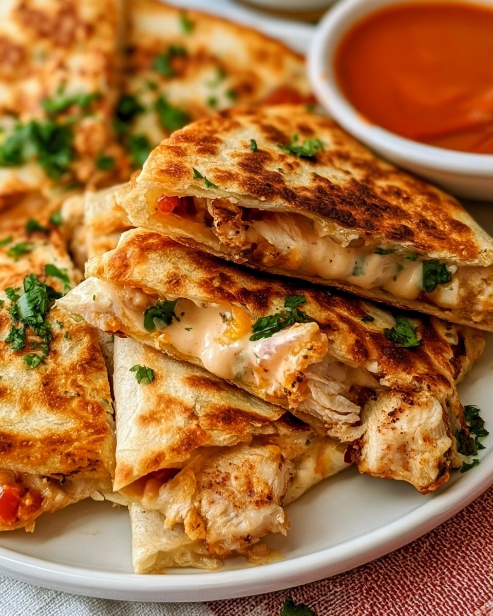 Crispy Air Fryer Chicken Quesadilla with Creamy Taco Bell-Style Sauce