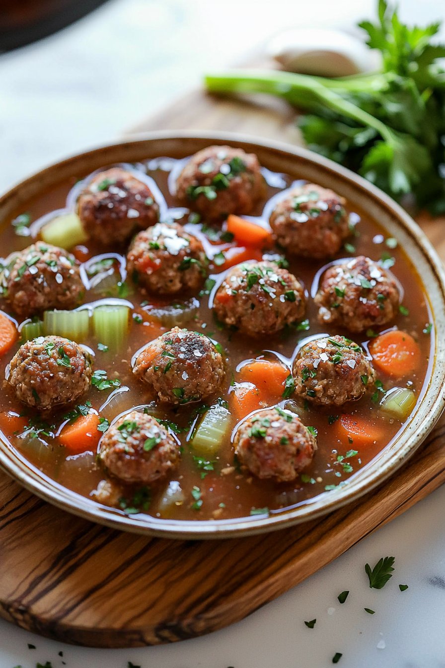 Easy Fall Crockpot Meatball Soup