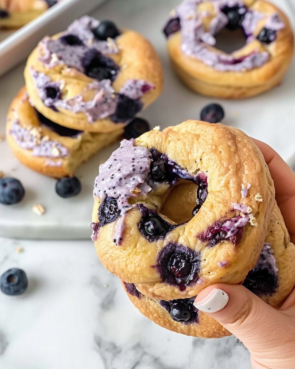 Healthy 5-Ingredient Blueberry Yogurt Bagels