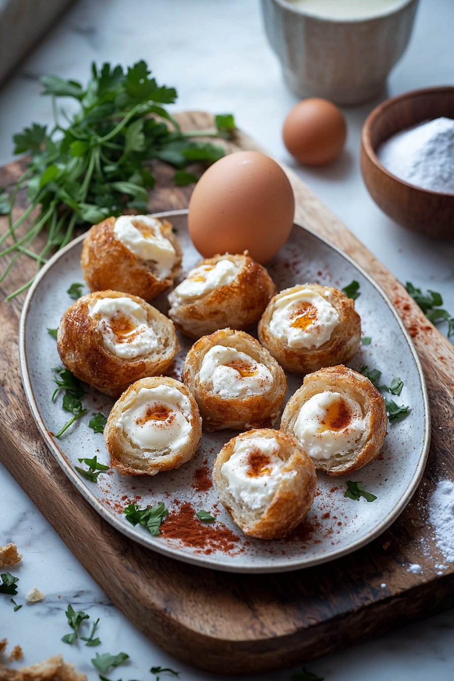 Schnecken mit Frischkäsefüllung