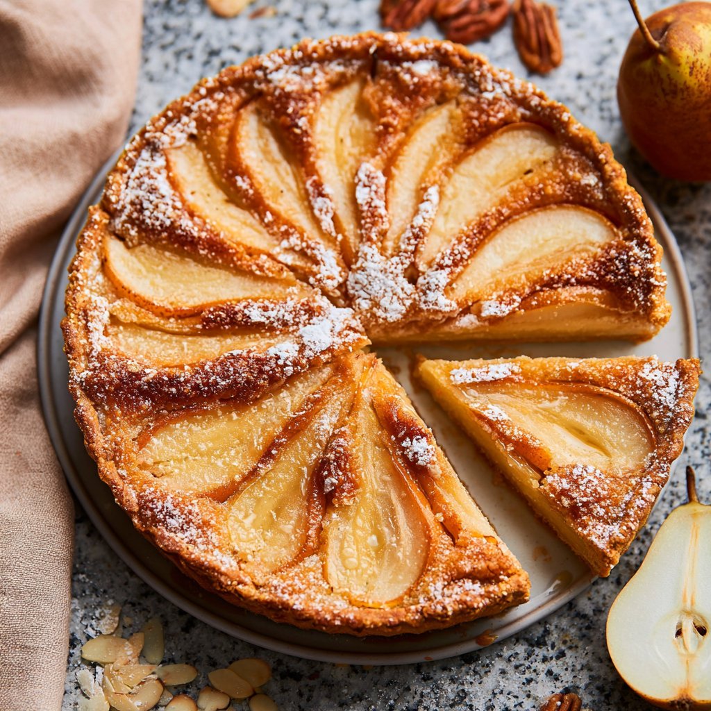 Rustic Honey Pear Frangipane Tart