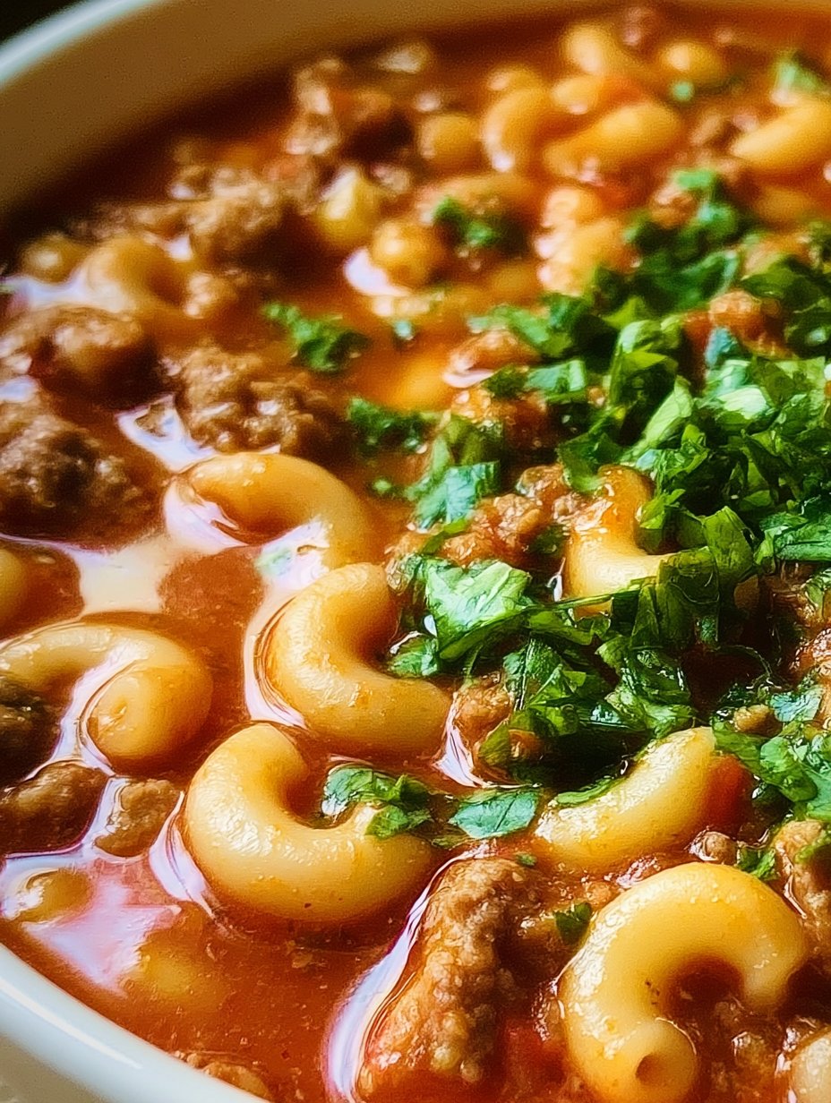 Sopa de Carne de Res y Macarrones