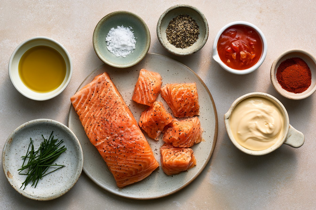 Air Fryer Bang Bang Salmon Bites