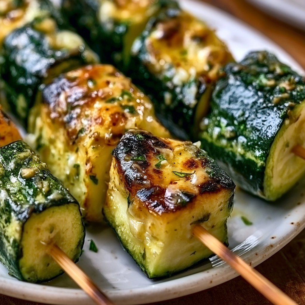Knoblauch-Butter-Zucchini-Spieße