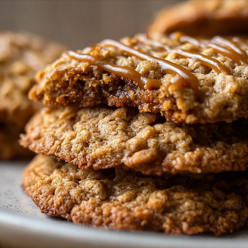 Caramel Stuffed Oatmeal Cookies