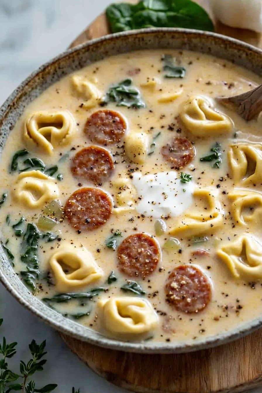 Creamy Sausage Tortellini Soup