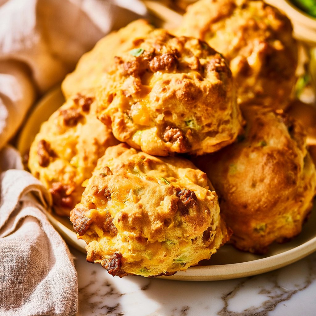 Protein Breakfast Biscuits (Sausage Cheddar) - Real Food Whole Life