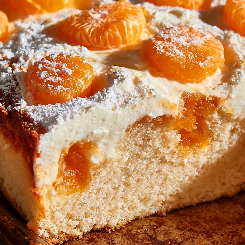 Schmandkuchen vom Blech mit Mandarinen