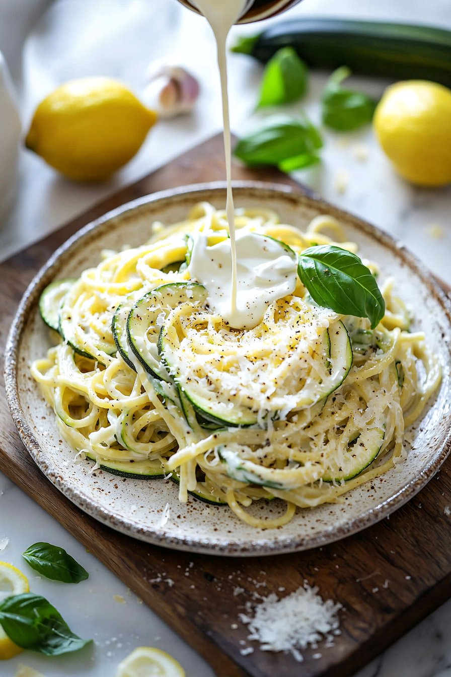 Creamy Zucchini Lemon Pasta