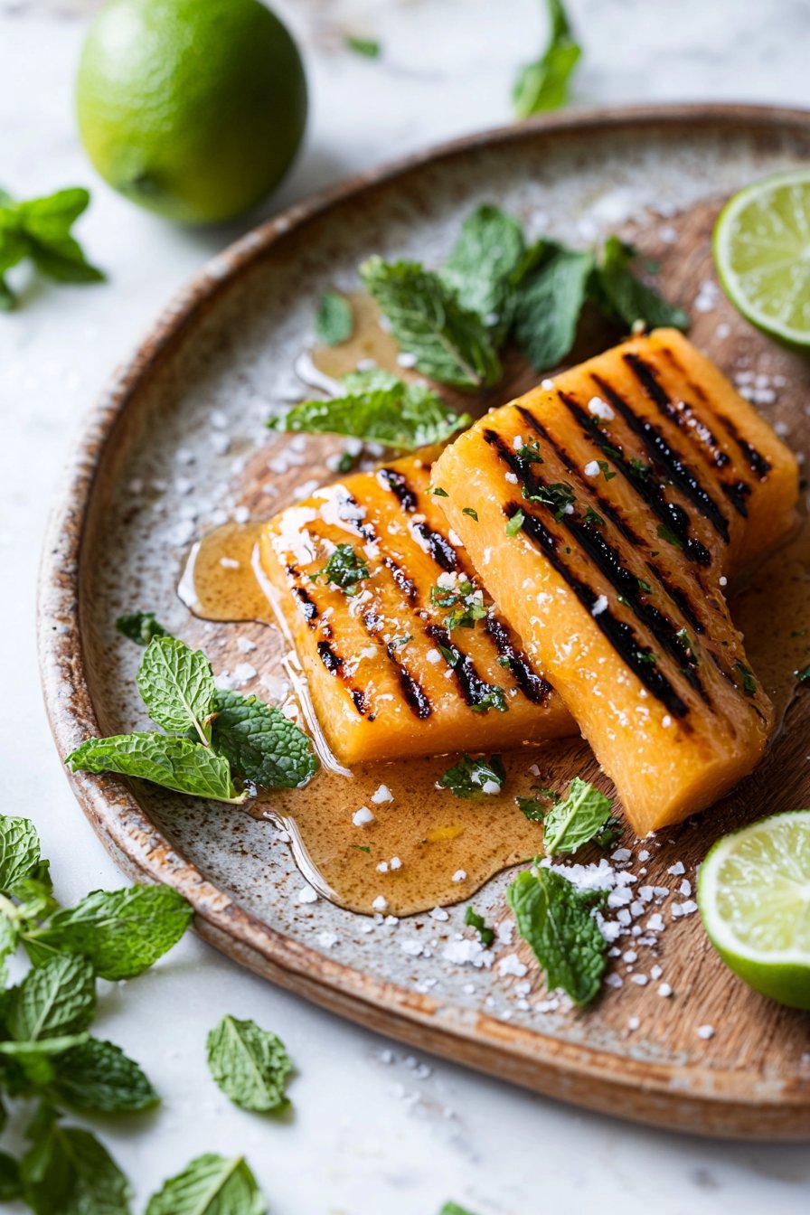 Honey Lime Grilled Cantaloupe