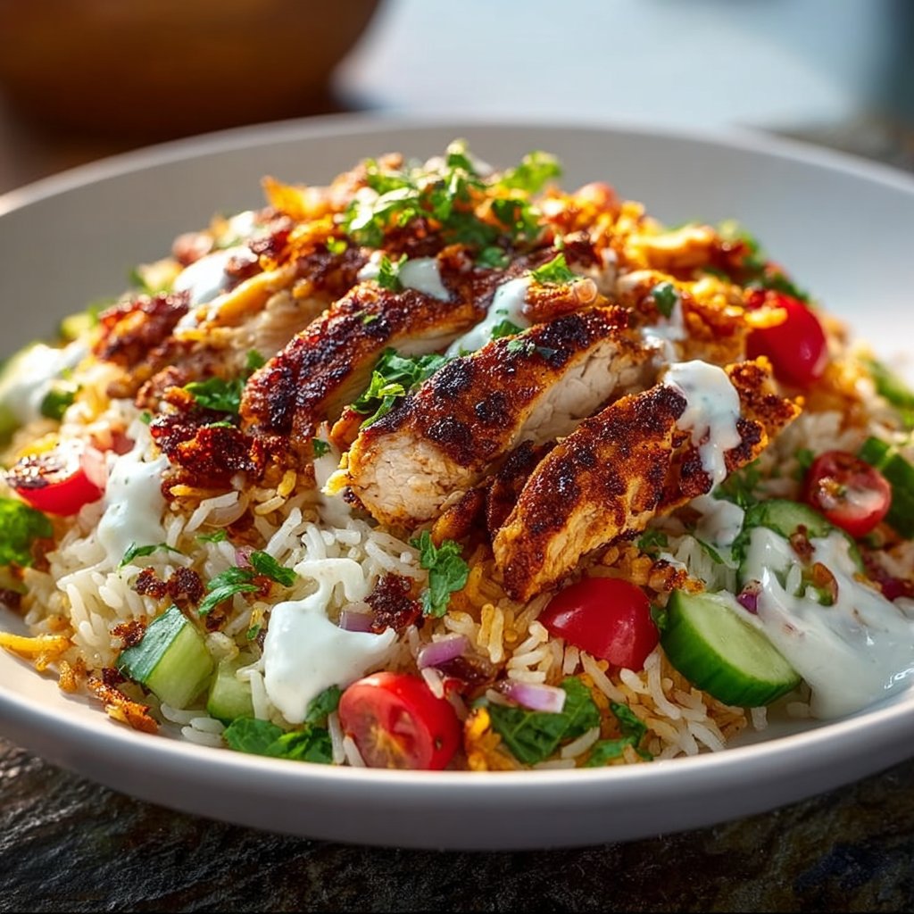 Chicken Shawarma Crispy Rice Salad