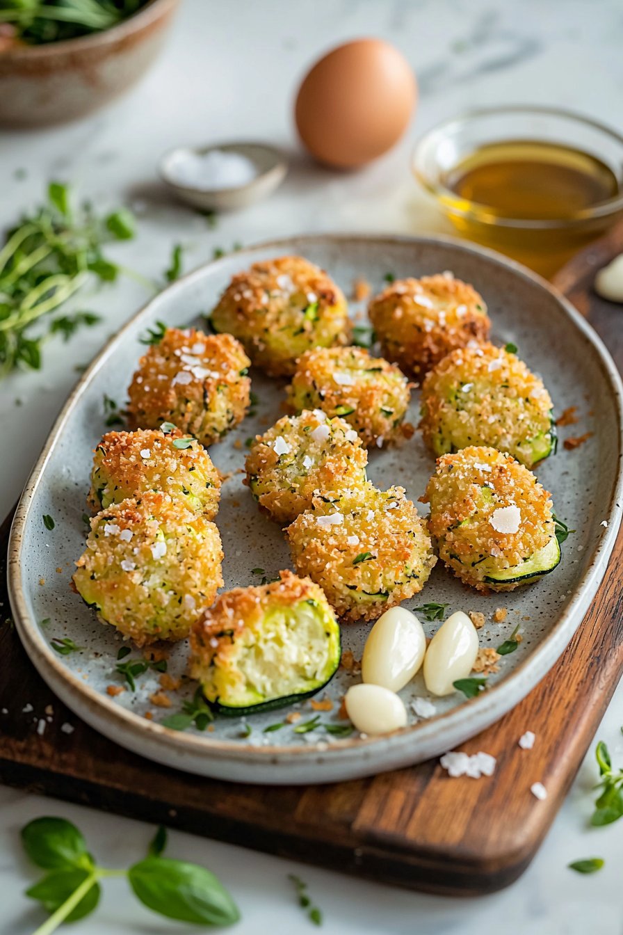 Italian Inspired Zucchini Garlic Bites