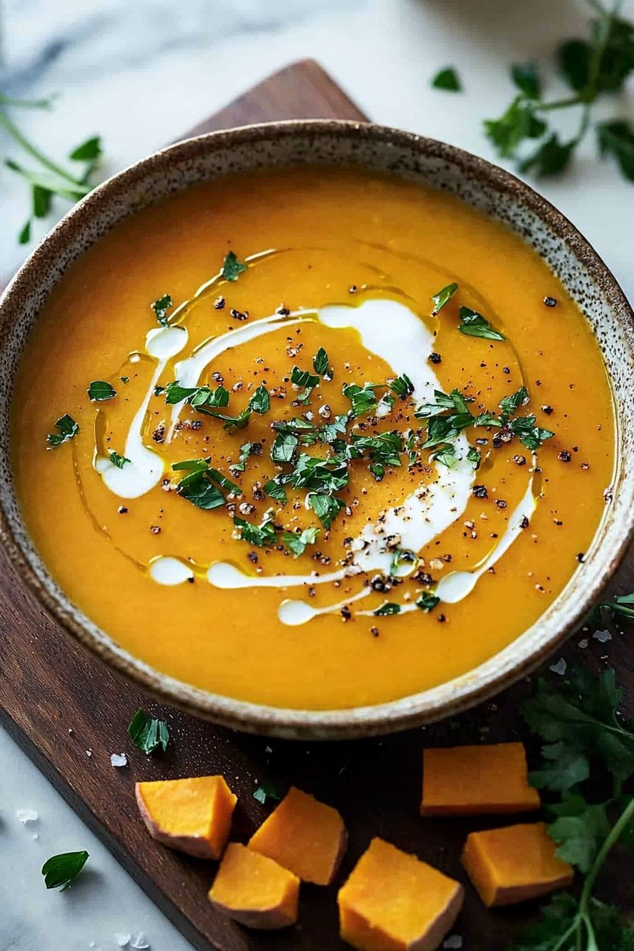 Spicy Butternut Squash Sweet Potato Soup