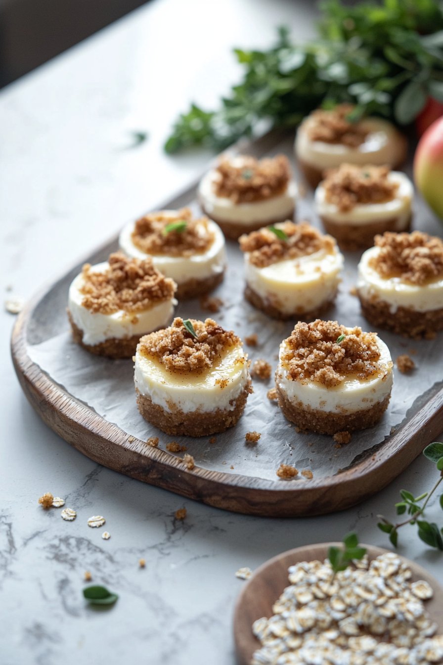 Apfel-Crisp Mini-Käsekuchen