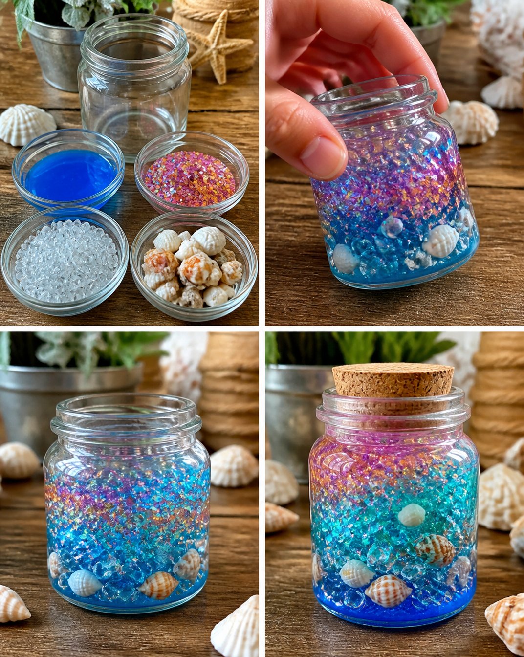 DIY Layered Ocean Prism Jar Tutorial 4 Layered Ocean Prism Jar