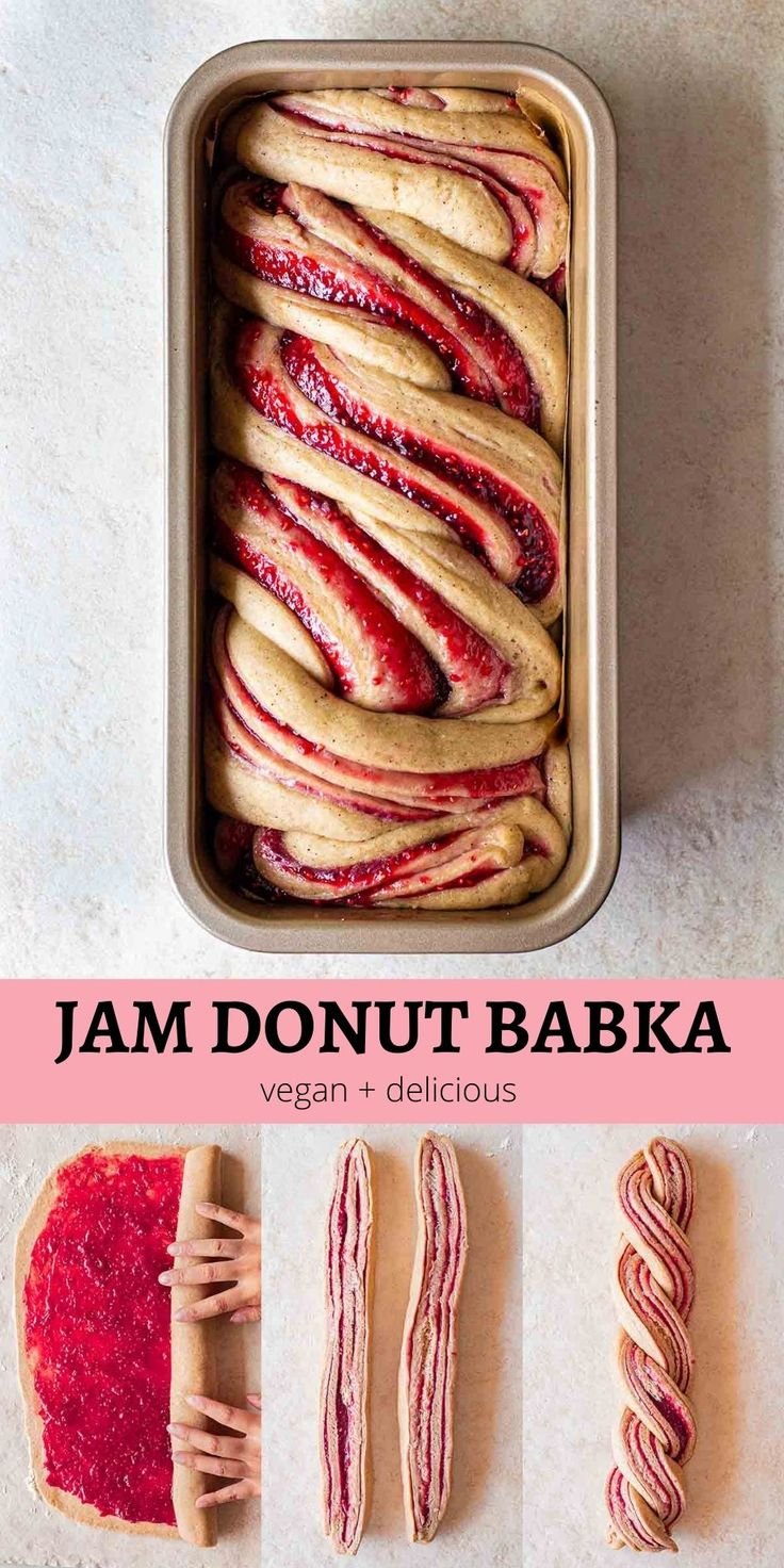 Jam Donut Babka (Vegan)