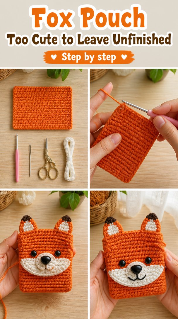 Little Fox Crochet Pouch Pattern 5 This Little Fox Pouch Crochet Pattern