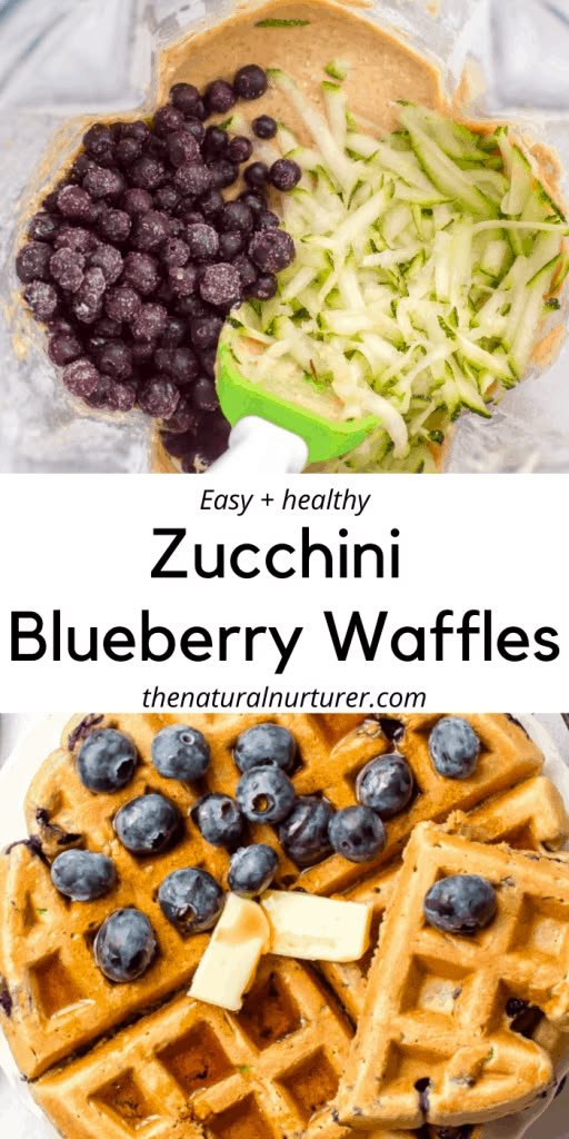 15 Minute Blueberry Zucchini Waffles Recipe | Healthy Waffles for Kids, Healthy Waffle Recipe for Kids, Waffles with Hidden Veggies