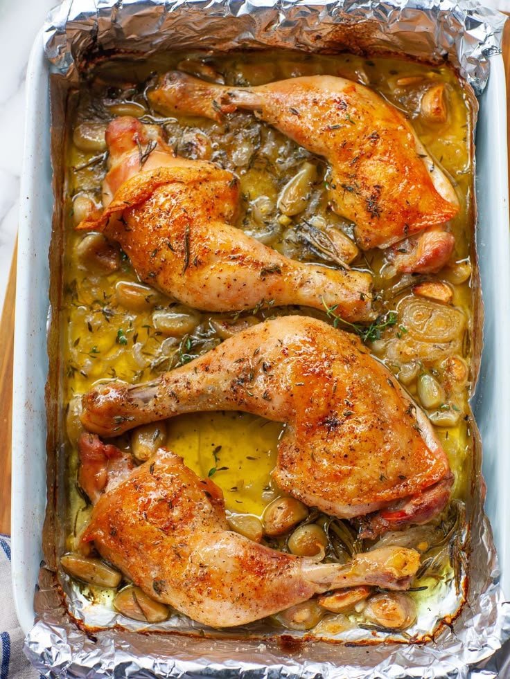 Easy, Oven-Roasted French Garlic Chicken (video)