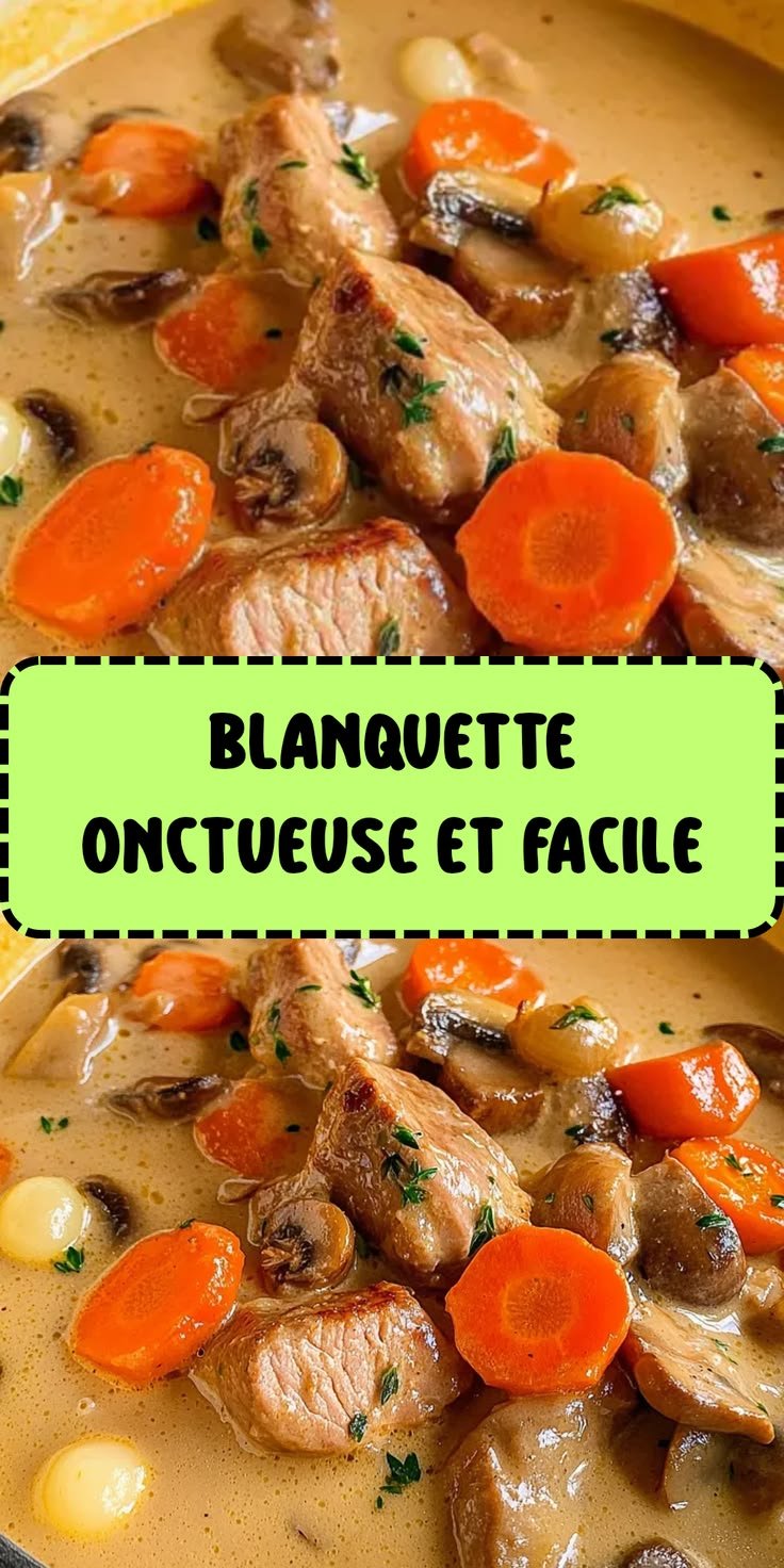 Blanquette de veau à l’ancienne sans alcool : onctueuse et facile