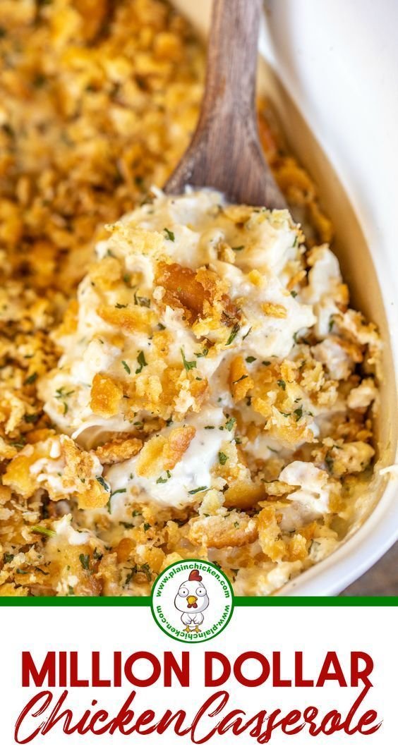 Million Dollar Chicken Casserole | Easy casserole recipes, Chicken dinner recipes, Recipes