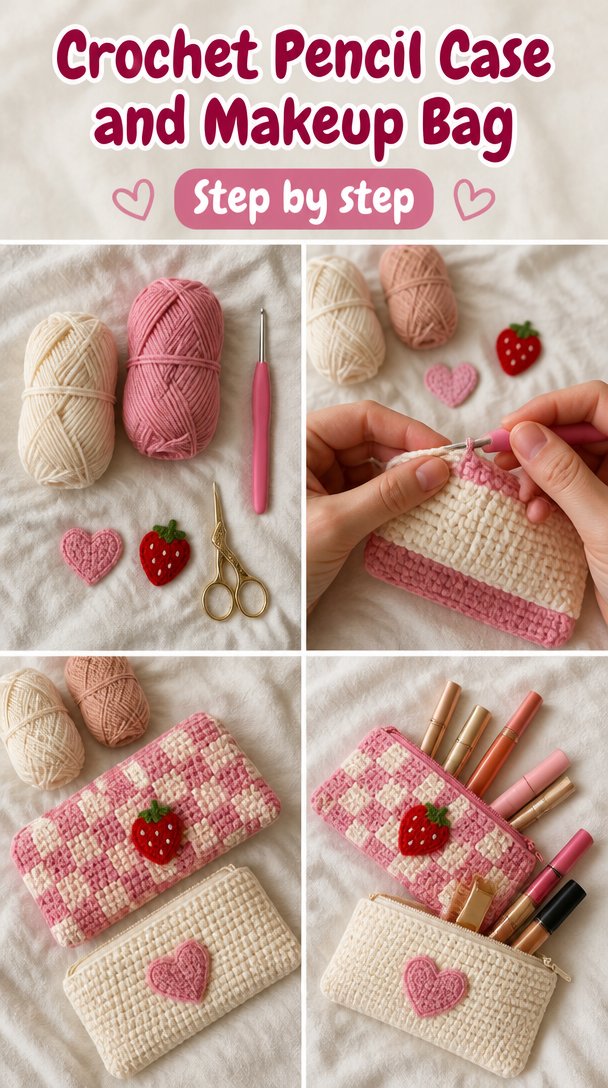 Crochet Pencil Case Pattern Tutorial 2 Crochet Pencil Case Pouch Pattern