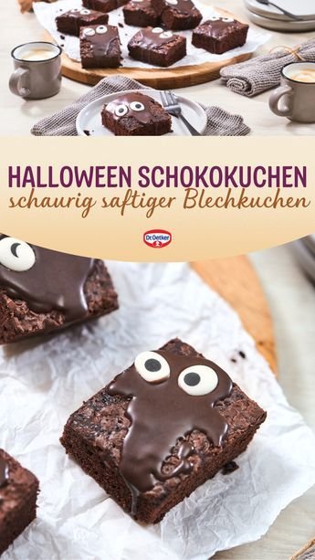 Dieser Brownie ist eine leckere Idee für jede Halloween-Party. Super schokoladig und ganz einfach zuzubereiten. Dr. Oetk… | Halloweenmuffins einfach, Halloween kuchen rezept, Halloween waffeln