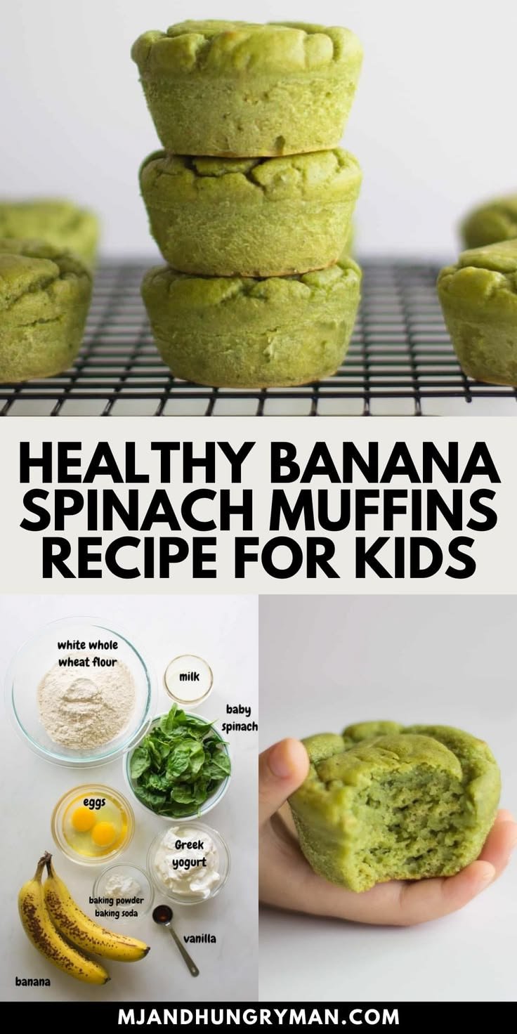 Healthy Banana Spinach Muffins Recipe for Kids