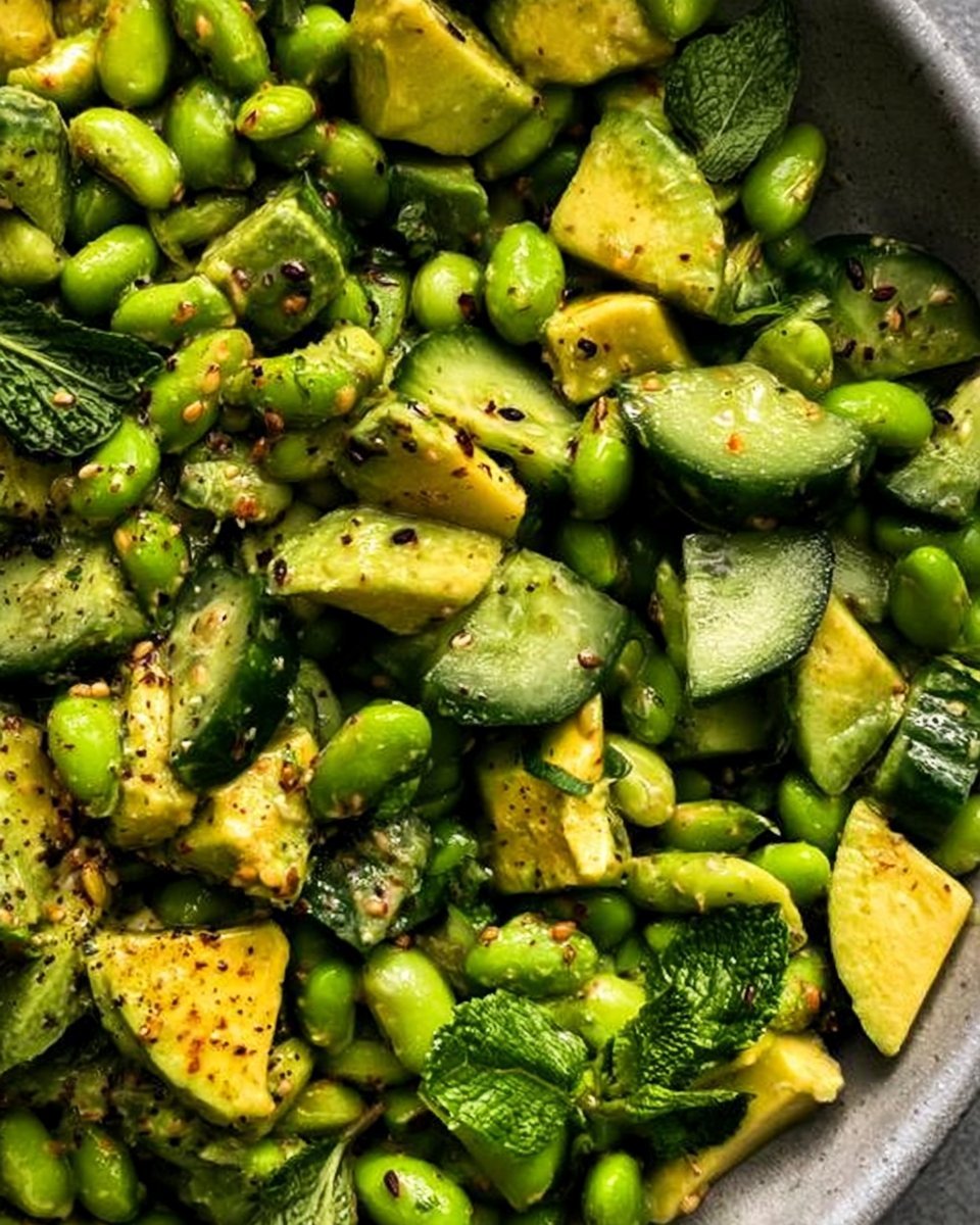 Cucumber Edamame Avocado Salad