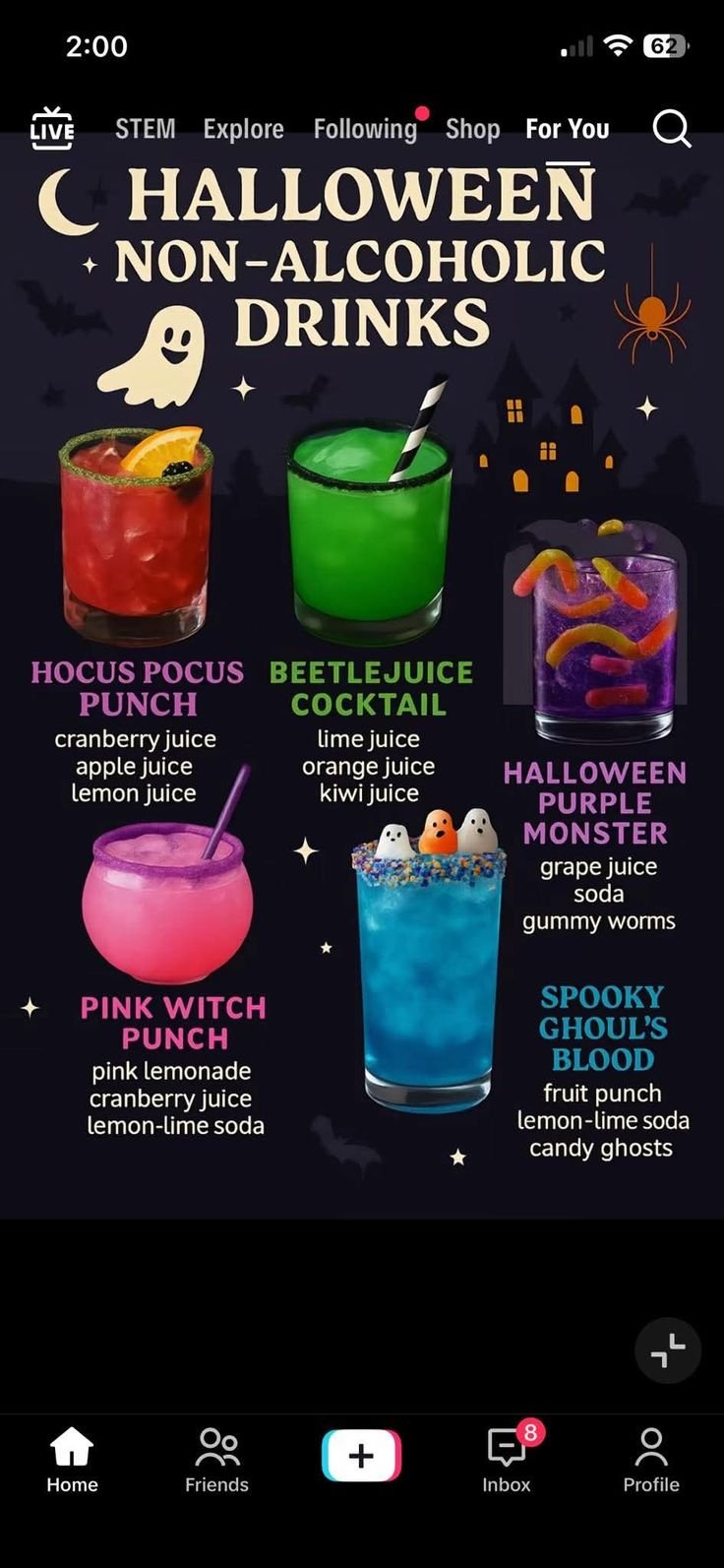 Non alcoholic drink for kids halloween party | Alcohol free halloween drinks for kids, Fun halloween drinks, Fun summer drinks