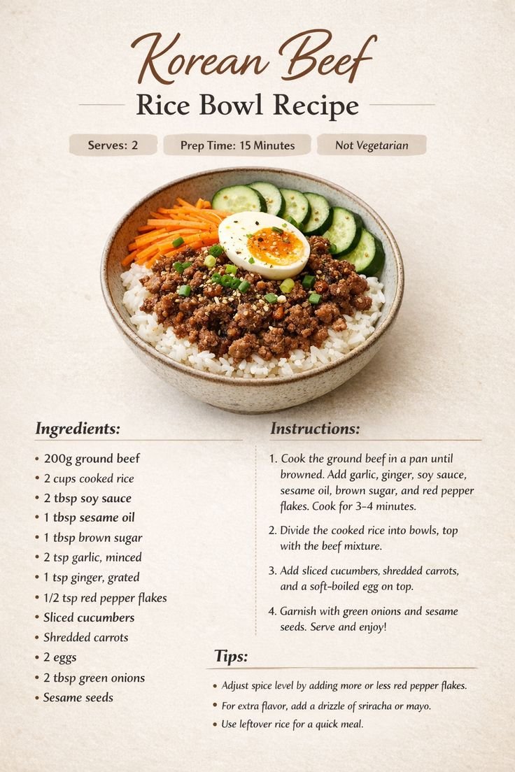 Savory Korean Beef Rice Bowl