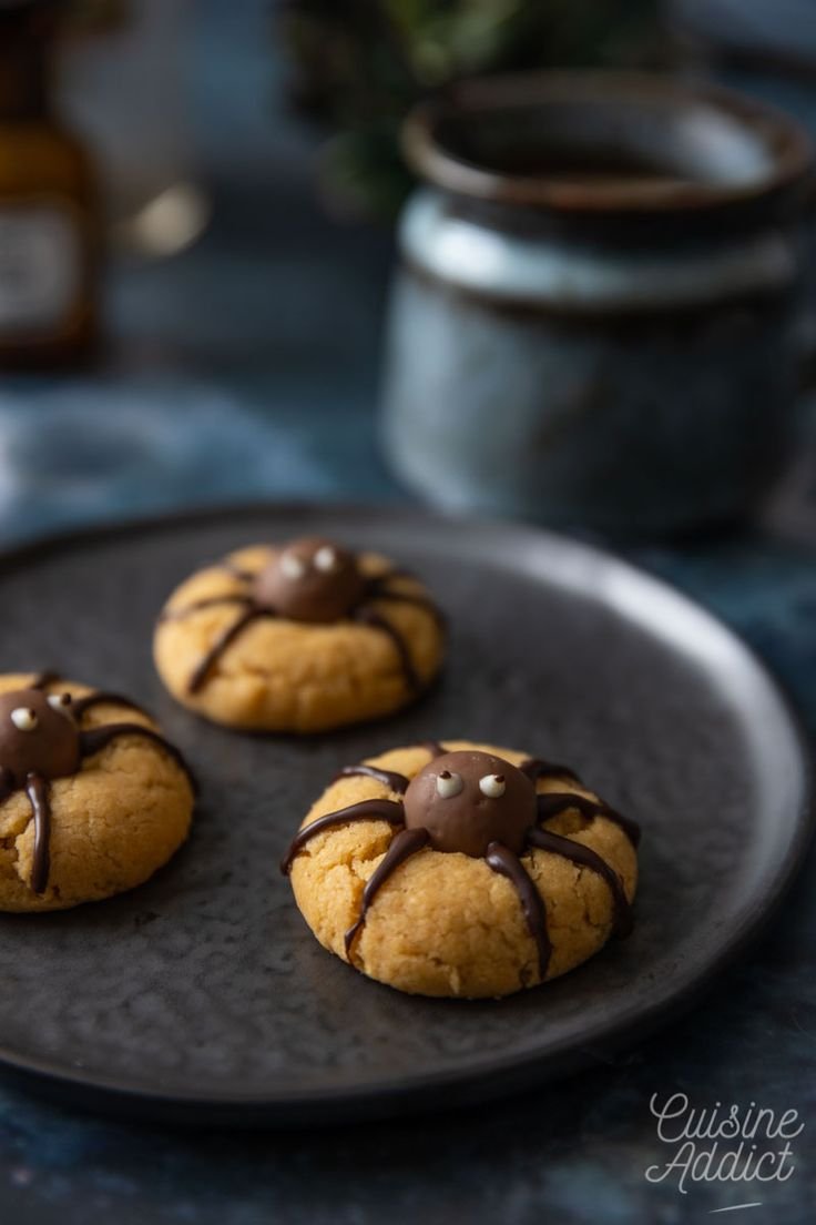 Cookies araignées au beurre de cacahuètes