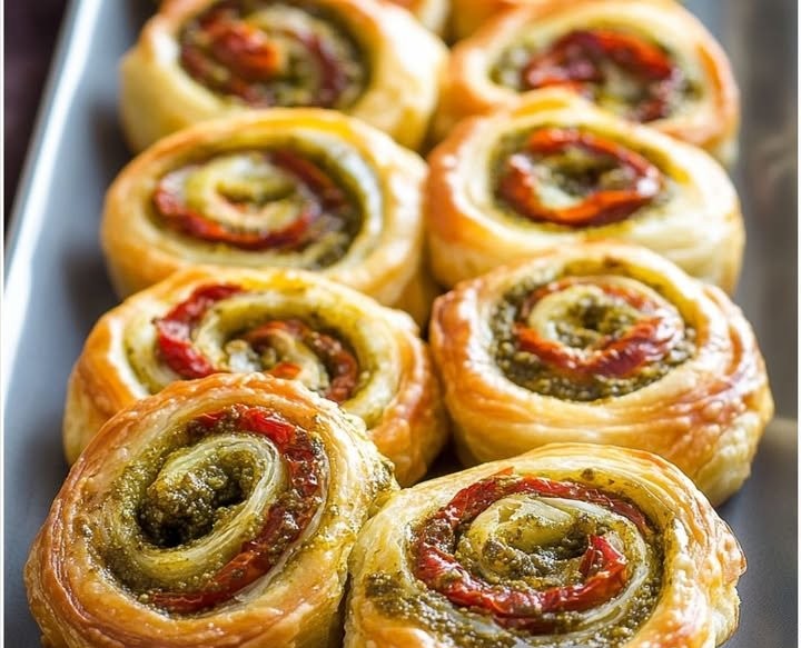 Girelle di Sfoglia con Pesto e Prosciutto
