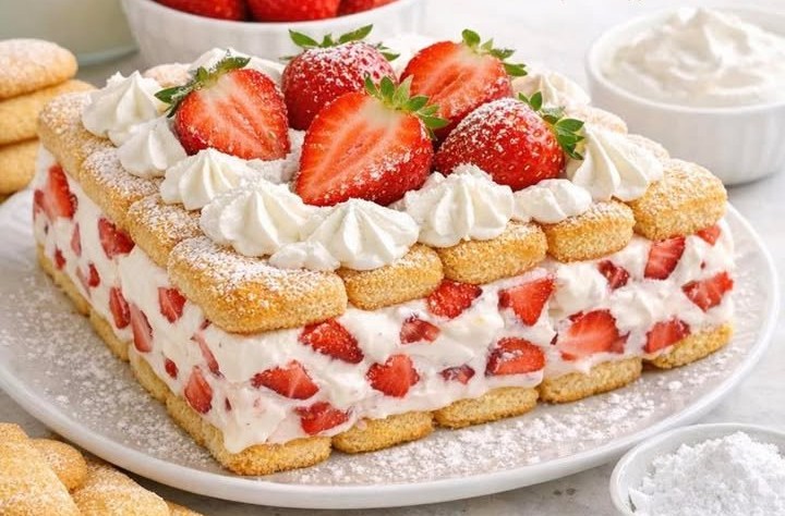 Mattonella di Pavesini e Fragola Cremosa