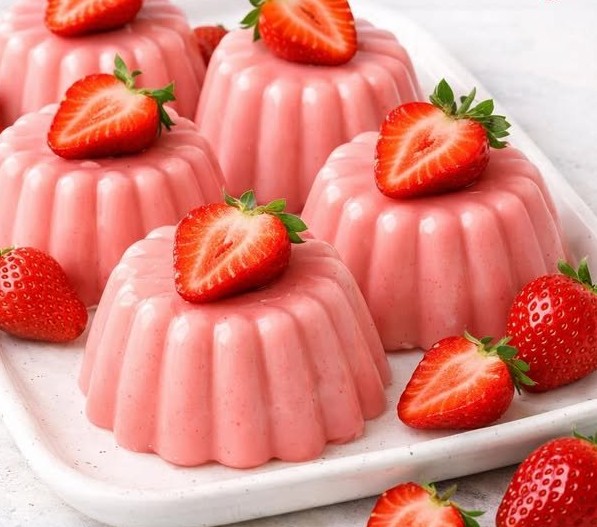 Budino senza gelatina alle fragole