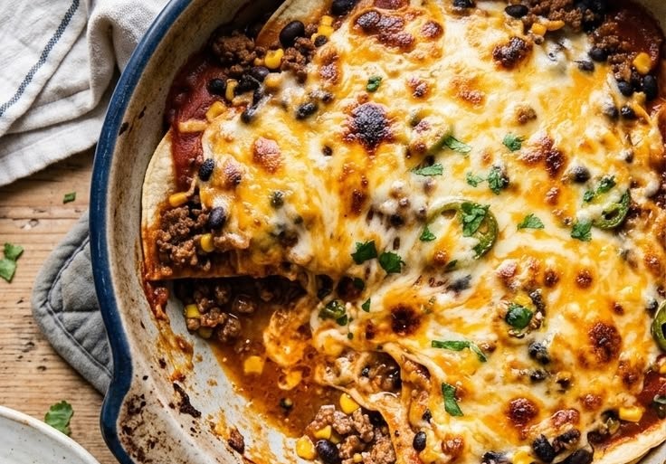 Loaded Beef Burrito Casserole