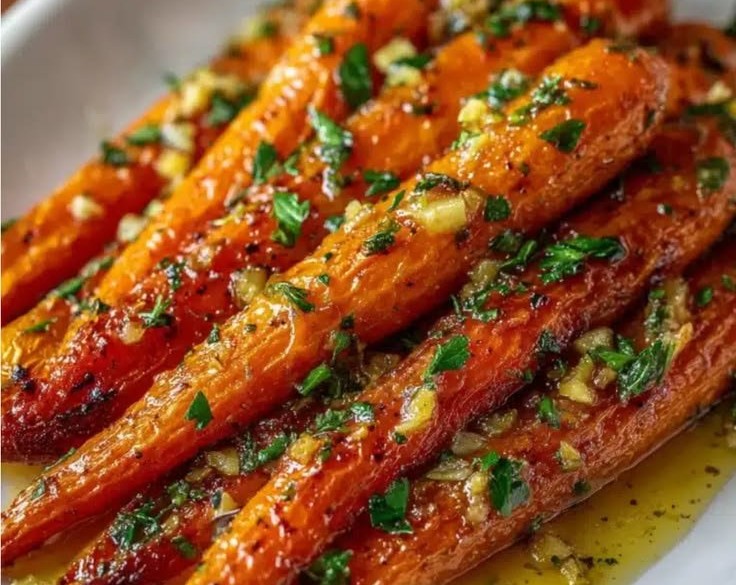 Honey Garlic Butter Roasted Carrots