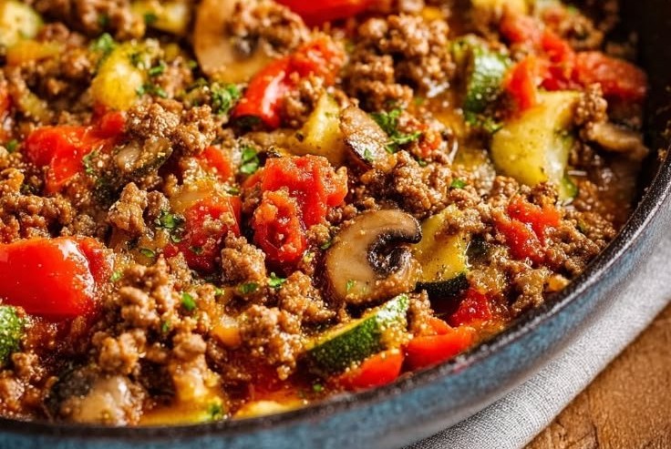 Low Carb Hackfleisch-Gemüse-Pfanne