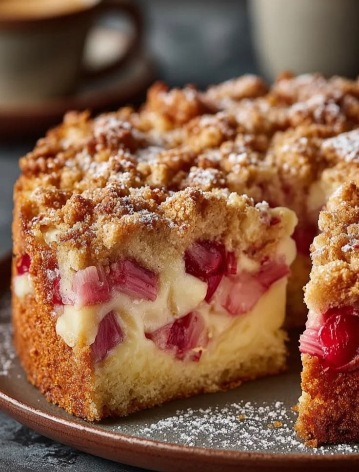 Rhubarb Custard Cake