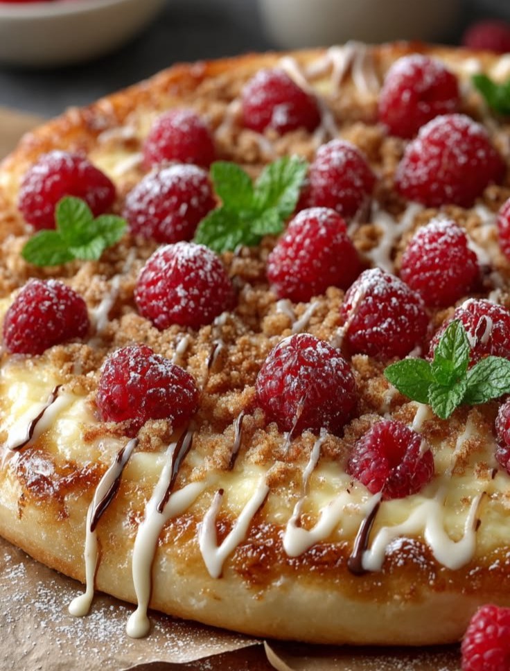 Delicious Raspberry Cheesecake Pizza
